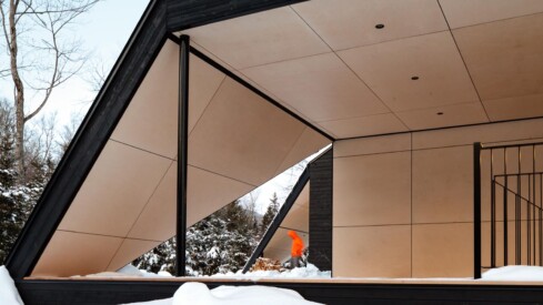 Maxime Brouillet Photographs An Angular Modern Cabin On the St. Lawrence River