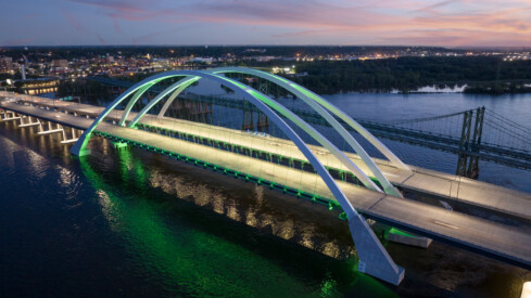 Dodging Pelicans and Gamblers, Miller + Miller Make Stunning Photographs of the New Iowa Illinois Memorial Bridge